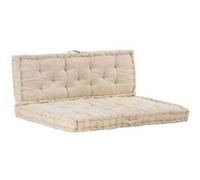 vidaXL Coussins de plancher de palette 2 pcs Coton Beige 3053637