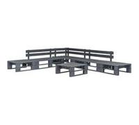 Ensembles de bancs. canapes et tables de jardin bois gris 6 pieces 60.0 x 60 x 25 5 personnes