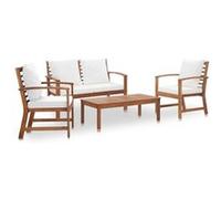 Ensembles de bancs. canapes et tables de jardin Vidaxl bois massif 4 personnes beige 100.0 x 50 x 33 cm 4 pieces Marron G