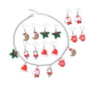 Ensembles de boucles d ' oreilles collier de Noël arbre / père Noël / bonhomme de neige / cloches boucles d ' oreilles pendantes colliers de festival pour les femmes et illuminer et définir un arbre