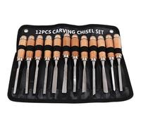 Ensembles De Ciseaux A Bois avec Etuis Ciseau De Sculpture sur Bois Professionnel Charpentier Sculpture Plus Ferme, 12 Pieces
