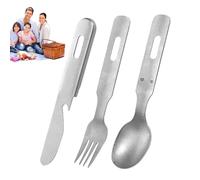 Ensembles de Coutellerie pour Cuisine - Service de Table Fourchettes Cuillères Couteaux - Couverts en Acier Inoxydable - pour Plein Air Voyage Déjeuner Randonnée avec Sac à Dos Pique-nique Dîner