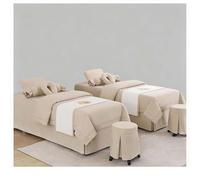 Ensembles de couverture de lit pour Salon de beauté, 4 pièces, ensembles de literie pour Salon de beauté, draps épais, couvre-lit, taie d'oreiller, housse d Beige Square bedside 185*80cm(72.8*31.5in）