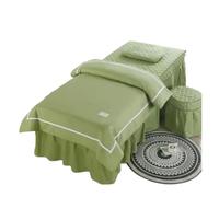 Ensembles de couvertures de lit pour salons de bea Ensemble de 4 draps lit doux for la peau, jupe, taie d'oreiller, couette, massage, spa(Green,190X70)