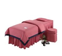 Ensembles de couvertures de lit pour salons de bea Ensemble de 4 draps lit doux for la peau, jupe, taie d'oreiller, couette, massage, spa(Bean,190X80)