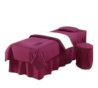 Ensembles de couvertures de lit pour salons de bea Housse de lit à boutons, jupe, housse tabouret, taie d'oreiller, couette, thérapie massage, spa(Color1,60X180cm)