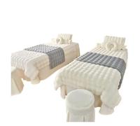 Ensembles de couvertures de lit pour salons de bea Housse de lit massage douce for spa, salon beauté, ensemble literie 4 pièces(Bubble WHITE,190x80cm)