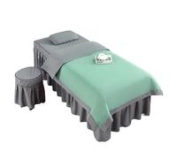 Ensembles de couvertures de lit pour salons de bea Parure de lit 4 pièces for salon beauté, massage, spa, couvre-lit, taie d'oreiller, tabouret, couette, club(Green grey,180x60)