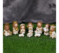 Ensembles De Crèche De Noël en Résine - Petites Figurines pour Crèche De Noël Festive, Ensemble De Statues De Scène De Crèche, Mignons Personnages Colorés, Ensemble De Crèche pour Décoration De Table