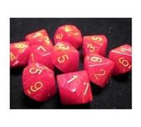 Ensembles de dés Chessex Vortex rouge avec jaune - Ensemble de dix faces d10 (10) Rouge G