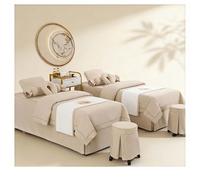 Ensembles de draps de table de massage Couvre-lit de beauté spa Jupe de lit Linge de lit Ensemble de literie Couvre-lit de salon de beauté épaissi de haute Beige Square bedside 185*80cm(72.8*31.5in）
