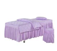 Ensembles de draps de Table de Massage de beauté 4 Pièces Ensemble De Literie For Salon Beauté Massage Spa Linge Lit Épais Draps Couvre-lit Housse Couette(Light purple,80x190cm 4pcs)