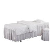 Ensembles de draps de Table de Massage de beauté 4 Pièces Ensemble De Literie For Salon Beauté Massage Spa Linge Lit Épais Draps Couvre-lit Housse Couette(WHITE,80x190cm 4pcs)