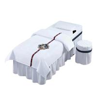 Ensembles de draps de Table de Massage de beauté Ensembles de literie for Salon beauté, draps épais, couvre-lit, taie d'oreiller, housse couette, for, 4 pièces(WHITE,190x80)