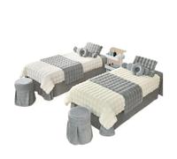 Ensembles de draps de Table de Massage de beauté Housse de lit massage douce for spa, salon beauté, ensemble literie 4 pièces(Bubble white grey,190x80cm)