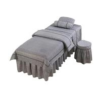 Ensembles de draps de Table de Massage de beauté Parure de lit 4 pièces for salon beauté, draps épais et doux for la peau(WHITE,FLAT BED SHEET_80X190CM)