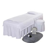 Ensembles de draps de Table de Massage de beauté Parure de lit épaisse for Salon beauté, draps, couvre-lit, Fumigation, Massage, Spa, taie d'oreiller, housse couette, 4 pièces(WHITE,190x80cm)