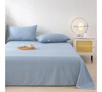 Ensembles De Draps Plats Queen, Draps De Lit en Lin Et Coton, Drap Plat Respirant Et Doux, sans Plis, Résistant Aux Taches, Facile À Nettoyer,E,120 * 230cm
