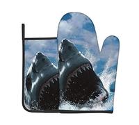 Ensembles de Gants de Four et de maniques imprimés Ocean Fish, lavables, résistants à la Chaleur, antidérapants et antidérapants pour Micro-Ondes, Barbecue, Cuisson, grillades