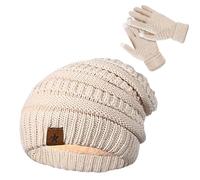 Ensembles de Gants et de Bonnet pour Femmes Set de Mitaines Tricotées