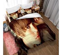 Ensembles De Housse De Couette Justin Bieber Singer - Ensembles De Literie King Size Parfaits avec Taies d'oreiller Et Hiver Anti-acariens Respirant (Image 05,220x240cm(1.8M/2MBed))
