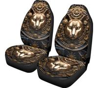 Ensembles De Housses De Siège Lion D'Afrique Doré 2 Pièces Protection Housses De Siège Voiture Confortable Camping-Cars Auto Couvre Sièges 35X138Cm