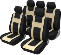 Ensembles de Housses de Siège Voiture pour Fiat Panda Classic City Cross City Life Active, Auto Sieges Housse de Protection Avant Arrière Confortables Couvre Sieges,C-Beige