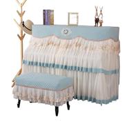 Ensembles de housses Piano verticales en dentelle, housse protection générale for sièges tabouret, décoration la maison Pour Protéger Votre Piano(Blue,Piano - Double Stool)