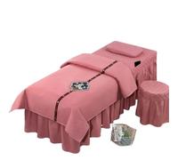 Ensembles de housses pour lits de salon de beauté Ensembles de literie for Salon beauté, draps épais, couvre-lit, taie d'oreiller, housse couette, for, 4 pièces(Red,190x80)