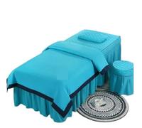 Ensembles de housses pour lits de salon de beauté Parure de lit for Salon beauté, 4 pièces, Style Simple, for Massage, utilisation Spa, housse couette, jupe, King/Queen(Sky blue,70x185cm)