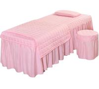 Ensembles de housses pour lits de salon de beauté Parure de lit for Salon beauté, ensemble literie for Massage, Spa, draps, couvre-lit, jupe, housse couette, taie d'oreiller, 4 pièces(09,Queen)