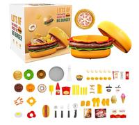 Ensembles De Jouets Alimentaires pour Cuisine D'| Nourriture d'Imitation pour Cuisine | Hamburger Sensoriel Géant pour Les École À La Maison Préscolaire Salle De Jeu Anniversaire Et Extérieur