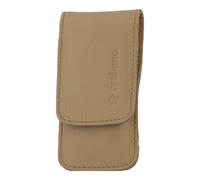 Ensembles de manucure anneau flèche étui de poche, cuir nappa, beige, nickelé