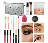 Ensembles de maquillage complets, kits de maquillage pour débutants | Le kit complet de maquillage comprend un fard à paupières - Sac de rangement pour Kits de maquillage, 18 pièces, miroirs, ensemble