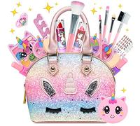 Ensembles de maquillage pour enfants pour filles - Kit de démarrage de maquillage lavable licorne pour adolescentes, jeux de simulation, jouets cadeaux, 11, 12 ans