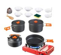 Ensembles De Matériel De Cuisine De Camping,Pots Et Poêles Pliables, Résistants À La Chaleur Et Portables - Set de Cuisson pour Camping - pour Randonnée Trekking et Dîners en Plein Air
