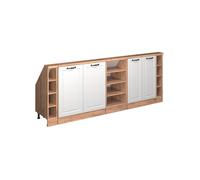 Ensembles de meuble de rangement sous pente Rion, Lot de 5, Blanc campagnard/Chêne doré, Chêne de force doré, Vicco