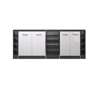 Vicco Ensemble de Meuble sous Pente Rion Blanc Brillant/Anthracite