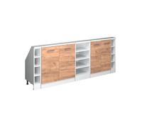 Ensembles de meuble de rangement sous pente Rion, Lot de 5, Chêne doré/blanc, Blanc, Vicco