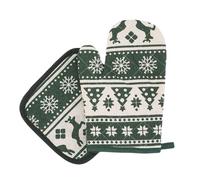 Ensembles de Mitaines de Four et de Porte-Pots de Noël de Cuisson antidérapant pour la Cuisson du Barbecue