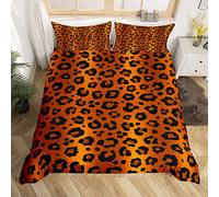 Ensembles de motifs léopard de Housse de Couette Safari Cheetah Print Parure de Lit 220x240cm Afrique Texture de peau d'animal Housse de Couette pour enfants Orange Black Fur Print Room Decor