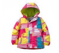 Ensembles de Neige Veste Enfant 1-6 Ans, Doudoune Manteau Manches Longues Épaissi Coupe-vent avec Neige Bavoir Pantalon 2 Pièces, Hiver Ensemble de Ski Alpinisme avec Zippé Poches Avant