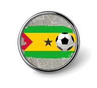 Ensembles de pins drapeau de Sao Tomé-et-Principe pour le football, pins d'équipe, pins de sac à dos, broches, boutons drapeau patriotique pour jeans, badges fantaisie, accessoire de mode pour femm