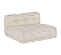 Ensembles De Poufs Modulaires Vidaxl En Tissu Crème - 3 Pièces
