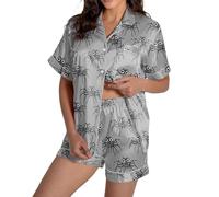 Ensembles de pyjama confortables pour femmes pour Halloween Design élégant à col rond avec motif décoratif Parfait pour les saisons d'automne et d'hiver Polyvalent pour une tenue Corset (Grey, XL)