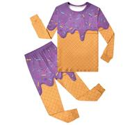 Ensembles de Pyjama Enfant 2 Pièce Confortable décontracté élastique Haut Pantalon Vetement Loungewear Respirant Quotidien Automne Hiver Ensembles Fille Peluche Loungewear