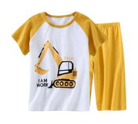 Ensembles de Pyjama Enfant Garçon Court en Coton Pyjamas Manches Longues Unisexe Confortable et Doux Mignon Animal Dessin Anime Ensemble vêtements Nuit Four Seasons Enfants