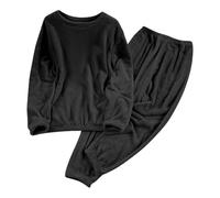 Ensembles De Pyjama Femme Polaire Hiver Haut De Pyjamas Manches Longues Col Rond Décontracté Bas De Pyjama Pilou Flanelle Doux Et Confortable Ensembles De Vêtements D'Intérieur Pour La Maison