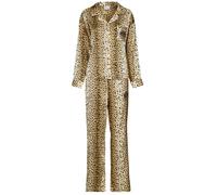 Ensembles de pyjama femmes Juicy Couture Tamzin Cheetah Satin Shirt Pant Set Marron EU S