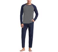 Ensembles de Pyjama Homme Hiver Vêtements de Détente à Manche Longue Coton Chaud Pyjama Sets À Carreaux 2 Pièces Haut et Bas de Pyjama Pantalon